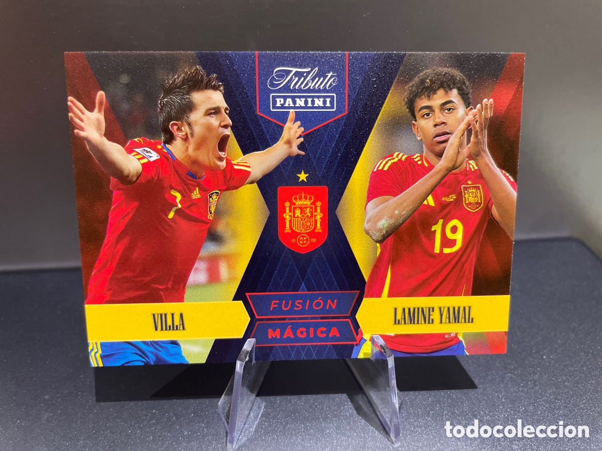 Cromos de f&uacute;tbol: Villa Lamine Yamal 86 Fusion Magica Panini Tribute Seleccion Espa&ntilde;ola 2010-2026 Vamos Campeones