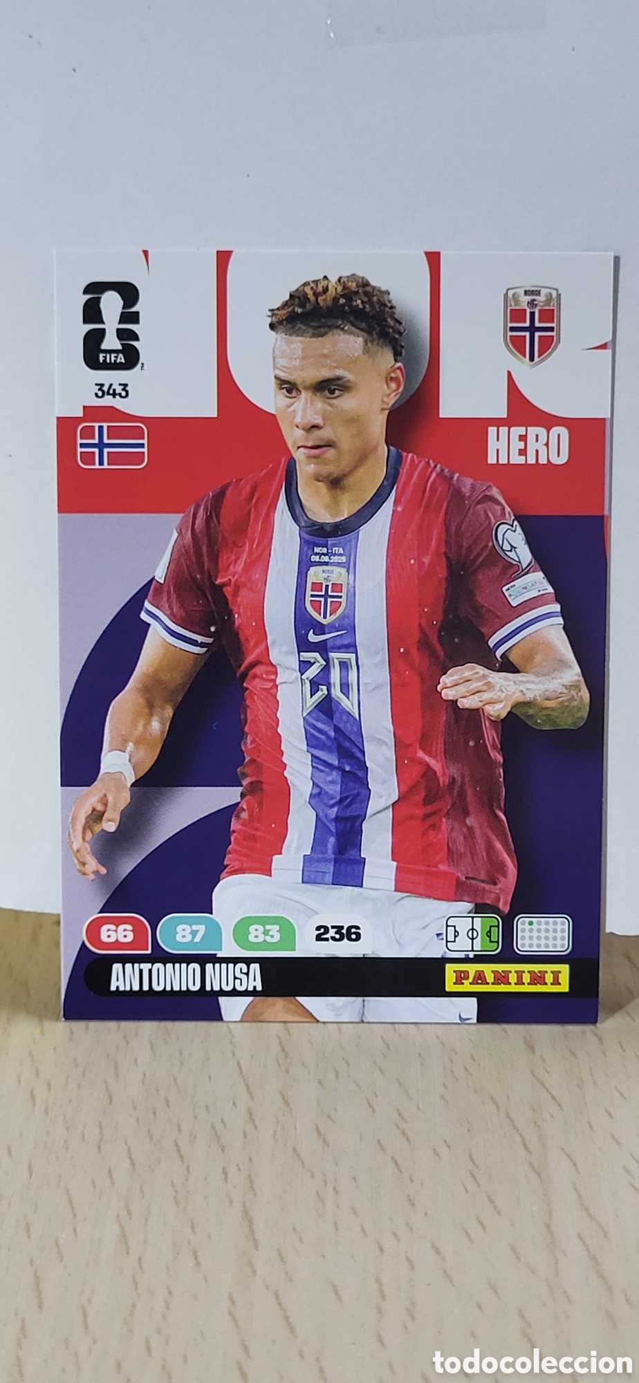 Cromos de f&uacute;tbol: ANTONIO NUSA NORUEGA N&ordm; 343 ADRENALYN XL MUNDIAL 2026 26 FIFA WORLD CUP PANINI