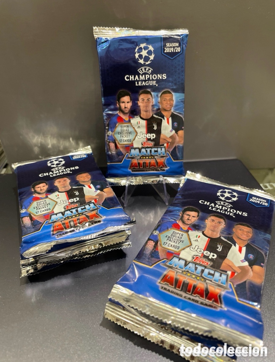 Football Stickers: Lote 10 Sobres 17 cards exclusivo Super Squad Match Attax 2019-20 Topps