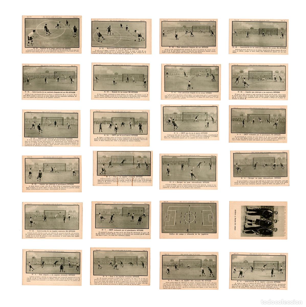 Cromos de Futebol: FUTBOL ASOCIACION - EXTRACTO DEL REGLAMENTO - SERIE IV. COLECCI&Oacute;N COMPLETA. 24 CROMOS.