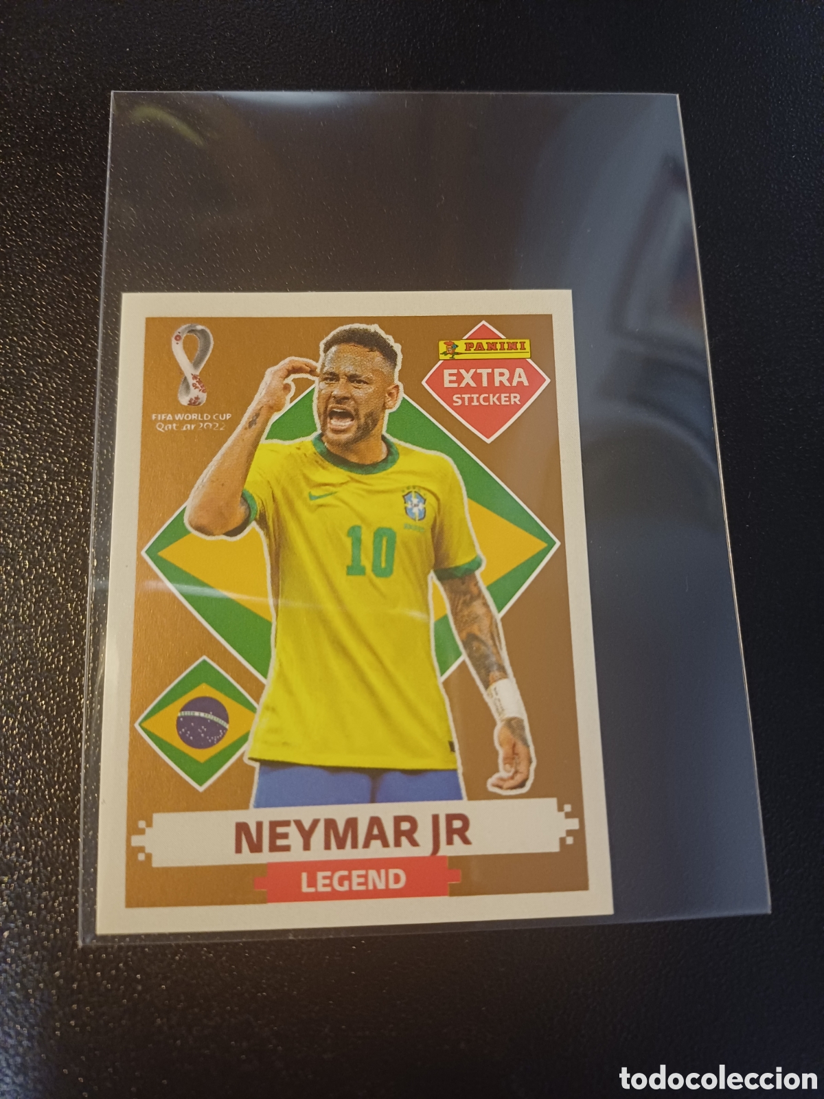 Cromos de f&uacute;tbol: NEYMAR JR. BRASIL EXTRA STICKER BRONZE PANINI QATAR 2022