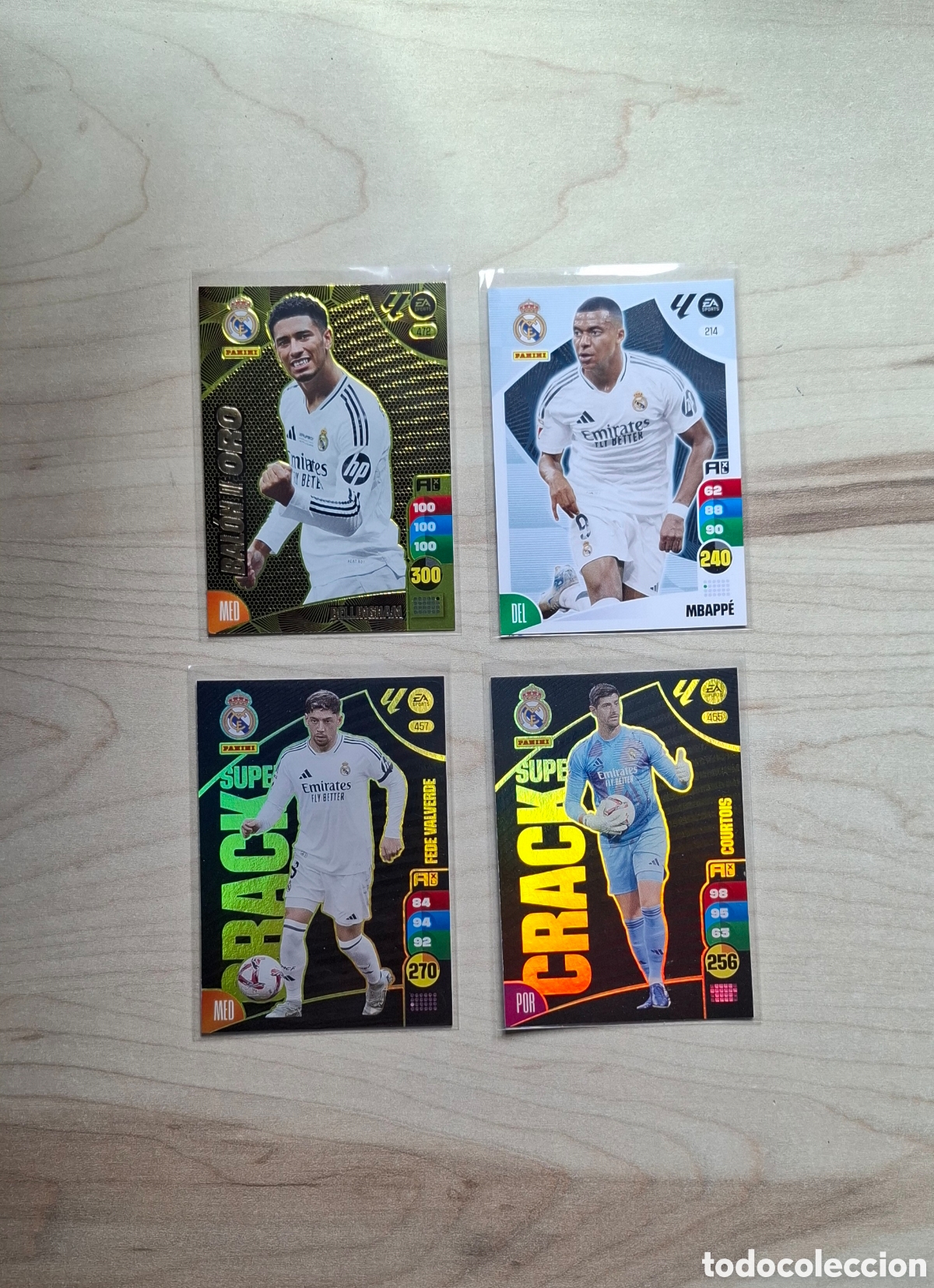 Cromos de f&uacute;tbol: Lote 4 cartas Real Madrid Adrenalyn XL 2024-25