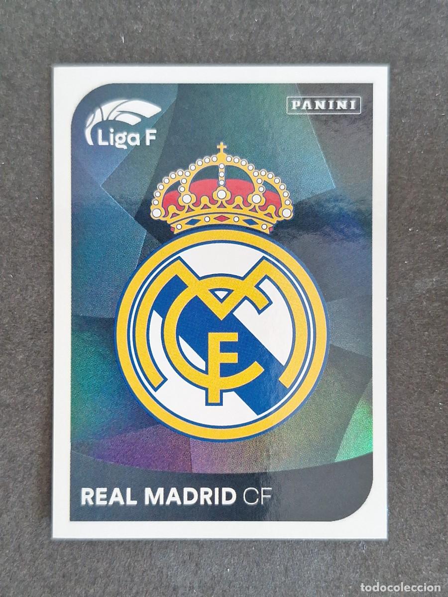 Cromos de f&uacute;tbol: L1 ESCUDO REAL MADRID C. F. 242 PANINI LIGA F 2024 2025 24 25 SIN PEGAR NUNCA PEGADO