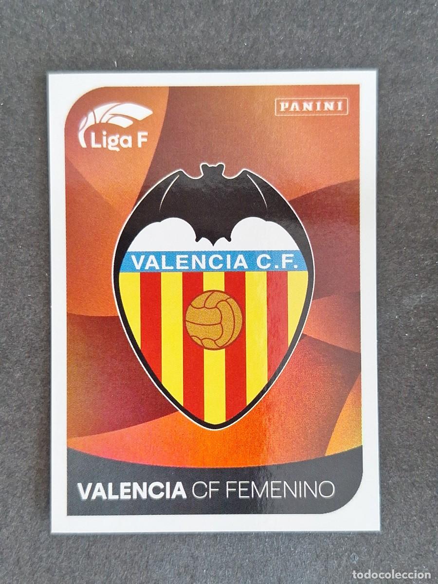 Cromos de f&uacute;tbol: L1 ESCUDO VALENCIA C. F. FEMENINO 302 PANINI LIGA F 2024 2025 24 25 SIN PEGAR NUNCA PEGADO