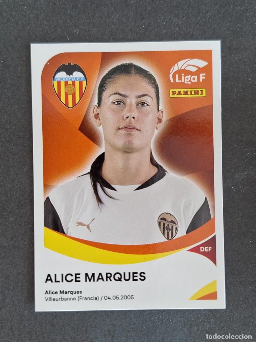 Cromos de f&uacute;tbol: L1 ALICE MARQUES VALENCIA C. F. FEMENINO 310A PANINI LIGA F 2024 2025 24 25 SIN PEGAR NUNCA PEGADO