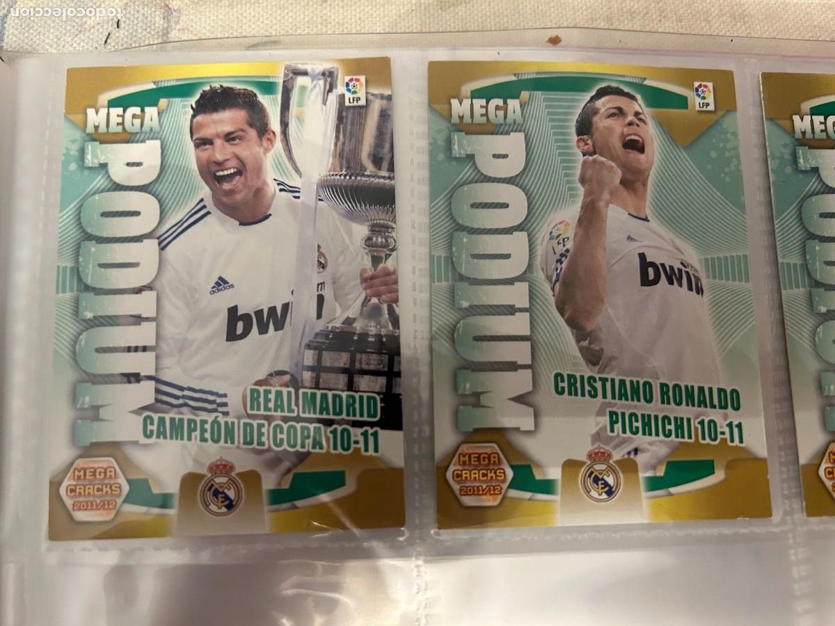 Cromos de f&uacute;tbol: CRISTIANO RONALDO CAMPEON DE COPA Y PICHICHI 10-11 MEGA CRACKS 2011 12 BUEN ESTADO