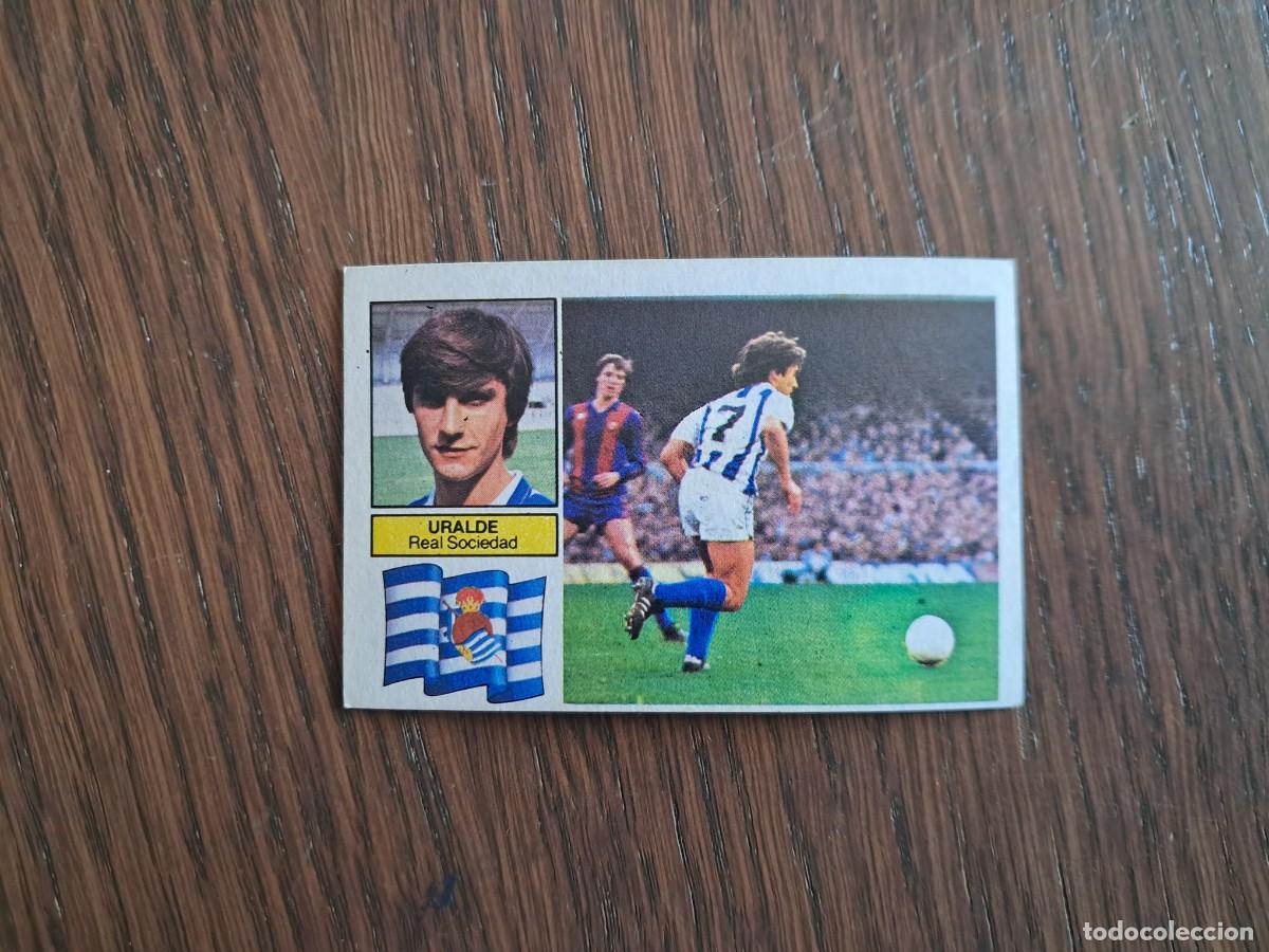 Cromos de f&uacute;tbol: cromo de futbol, ediciones Este, liga 82-83, Uralde, Real Sociedad, sin pegar.
