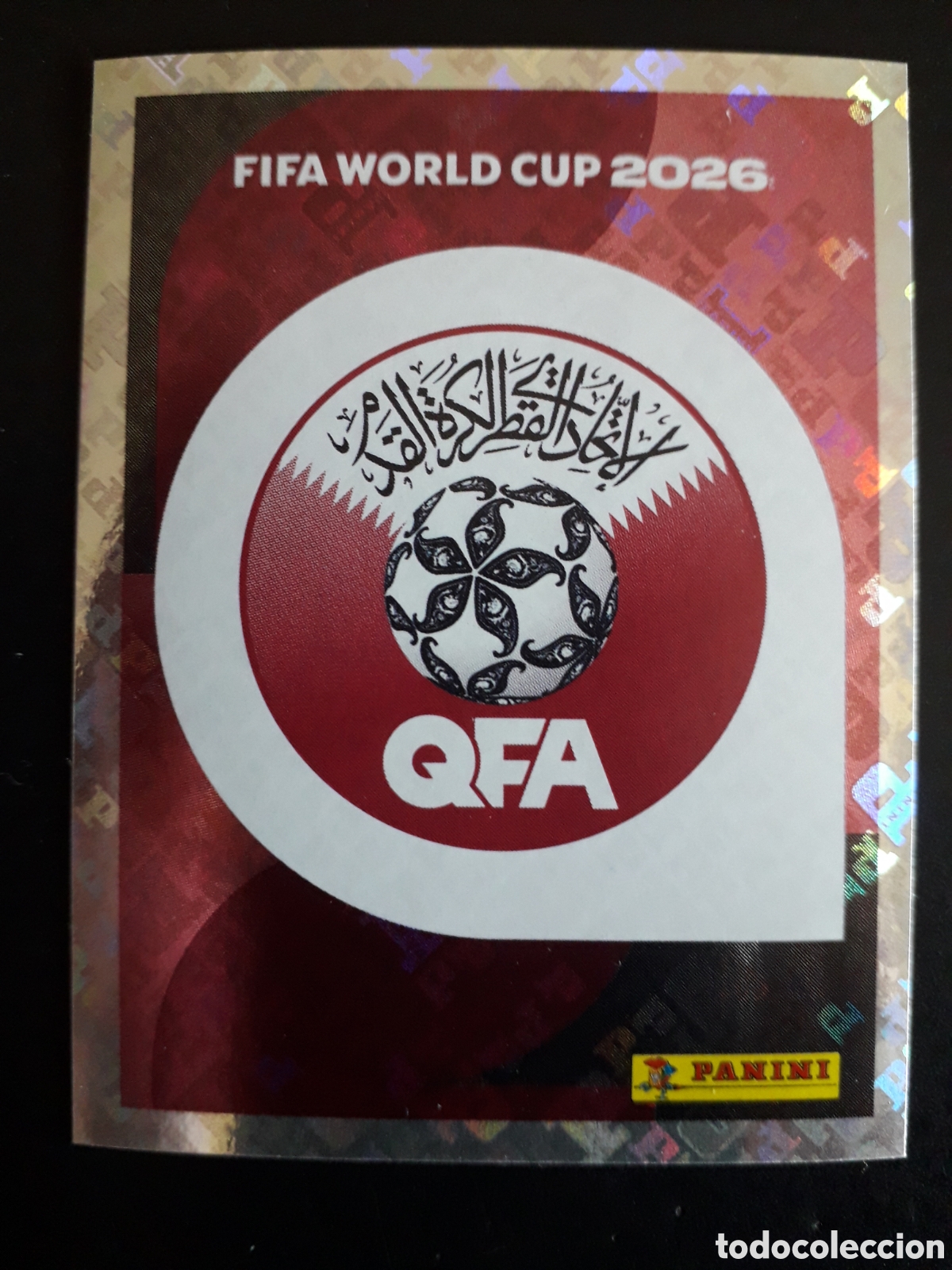 Fu&szlig;ball-Sticker: ESCUDO QATAR QAT 1 MUNDIAL F&Uacute;TBOL 2026 FIFA WORLD CUP PANINI SIN PEGAR PEDIDO M&Iacute;NIMO 3&euro;