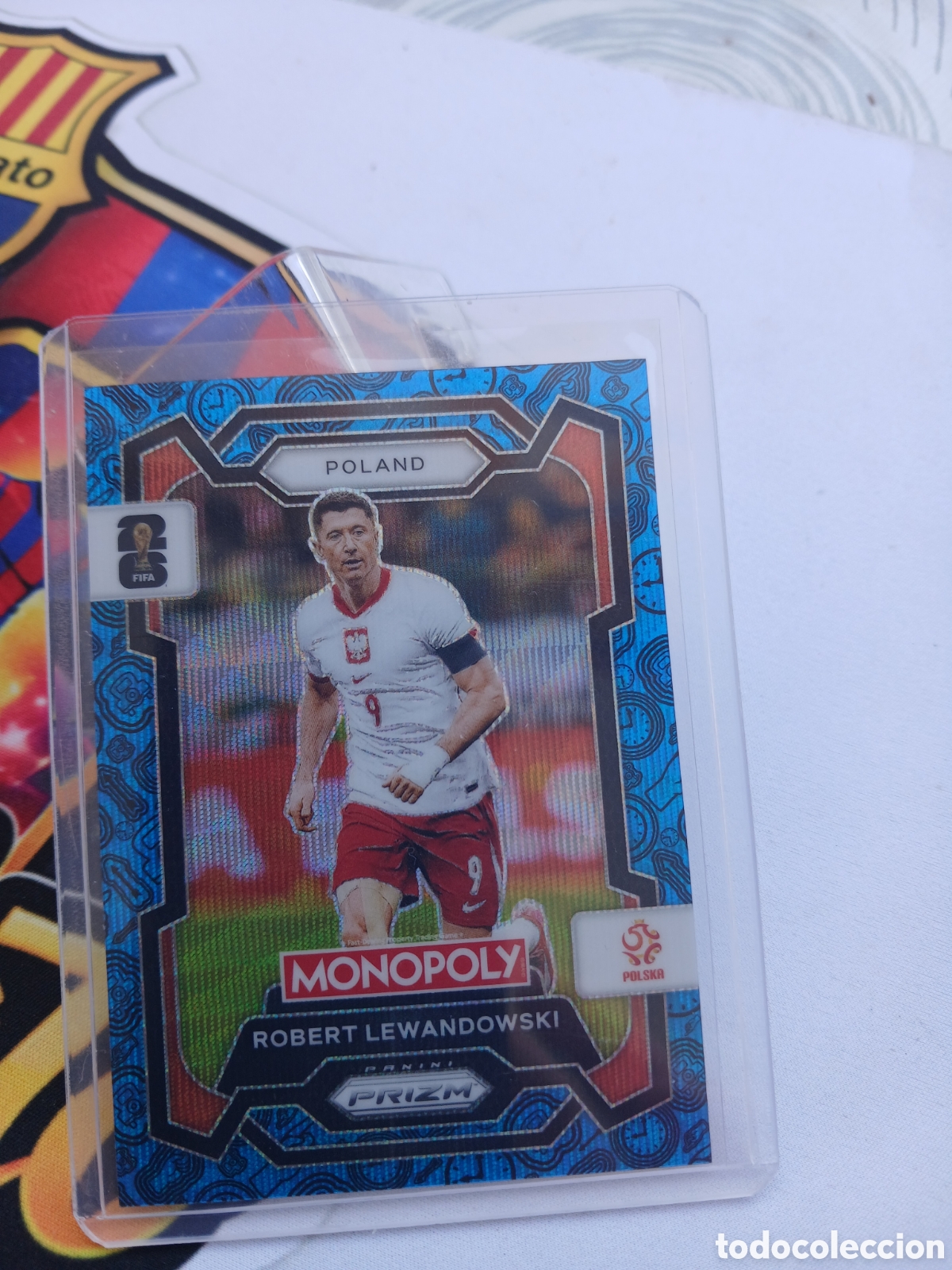 Fu&szlig;ball-Sticker: Robert Lewandowski panini prizm monopoly blue paralel sp