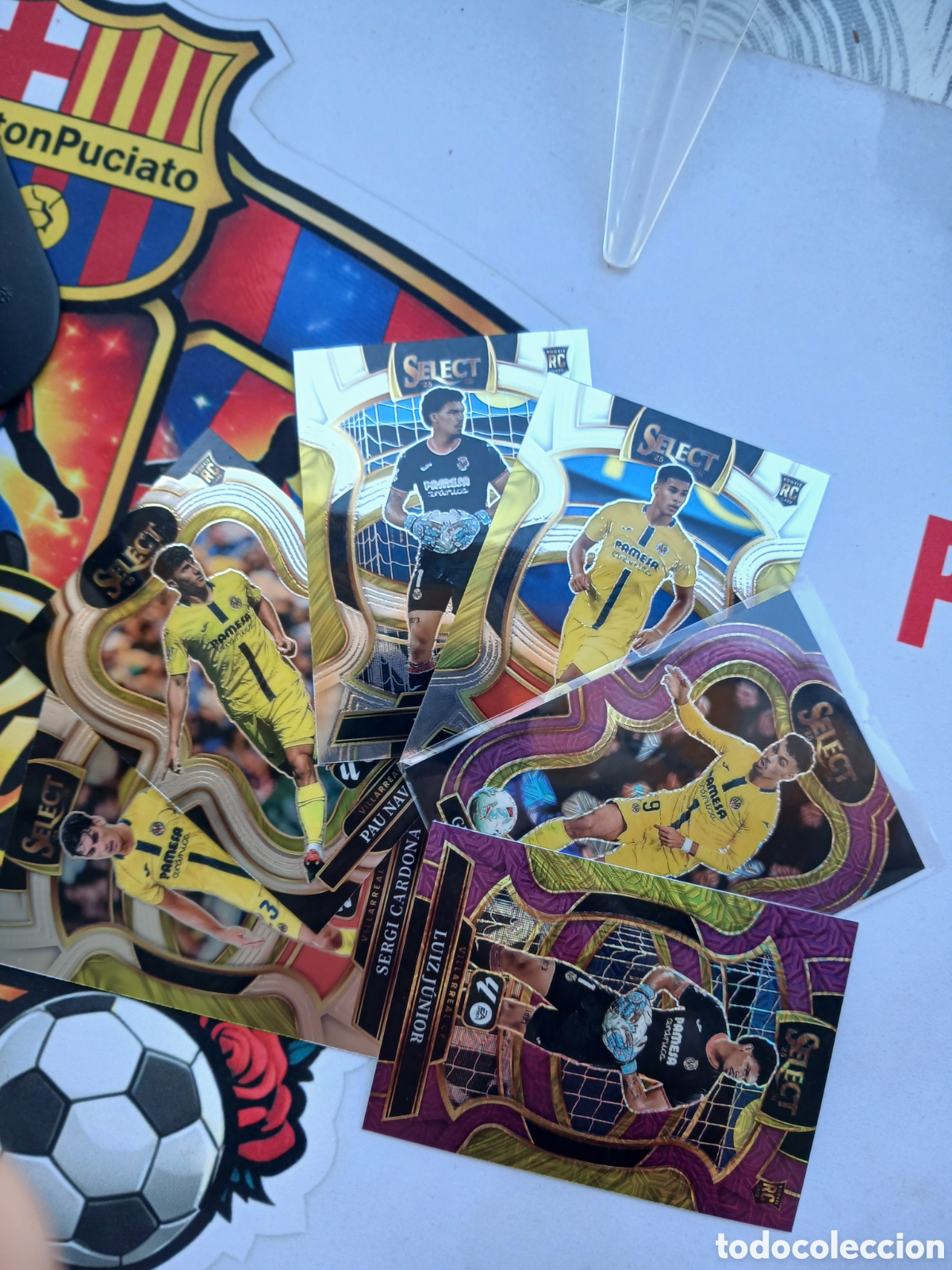 Figurine di Calcio: Lote 6 cartas panini select la liga Villareal