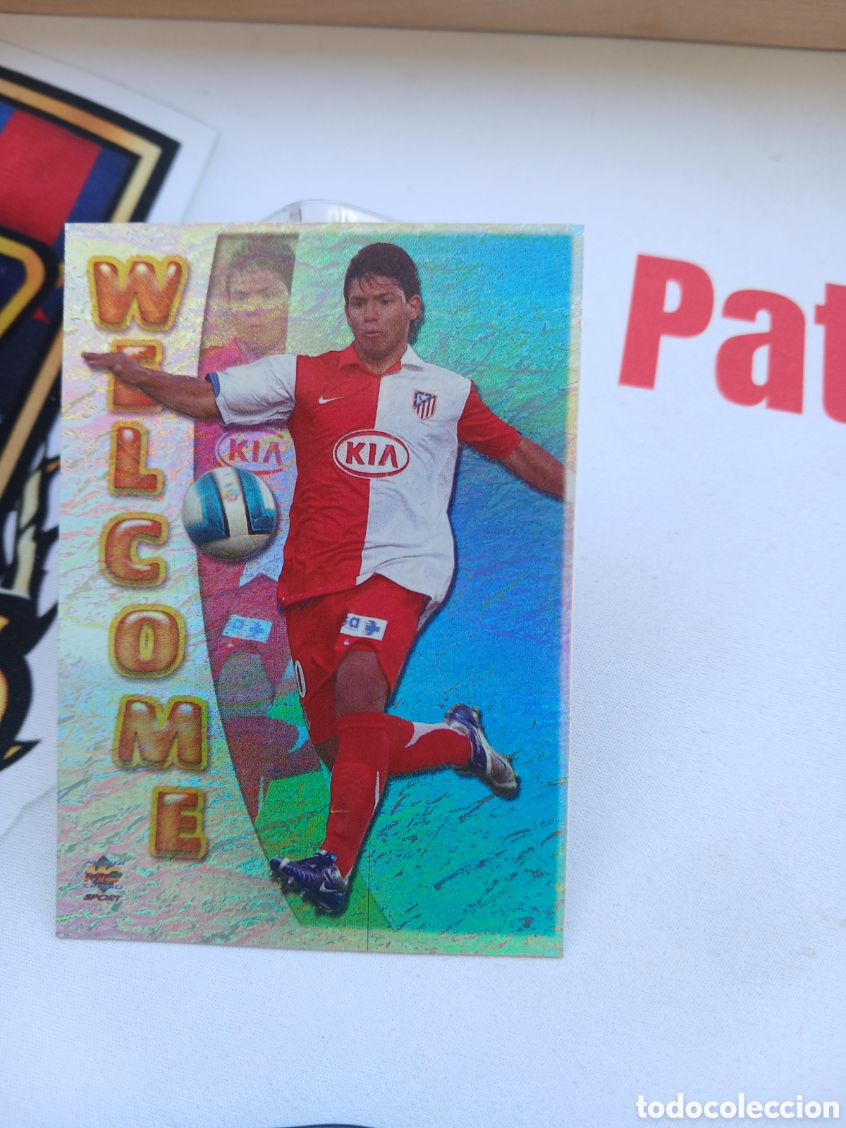 Cromos de f&uacute;tbol: Kun ag&uuml;ero athl. Madrid welcome rc rookie mundicromo 2007