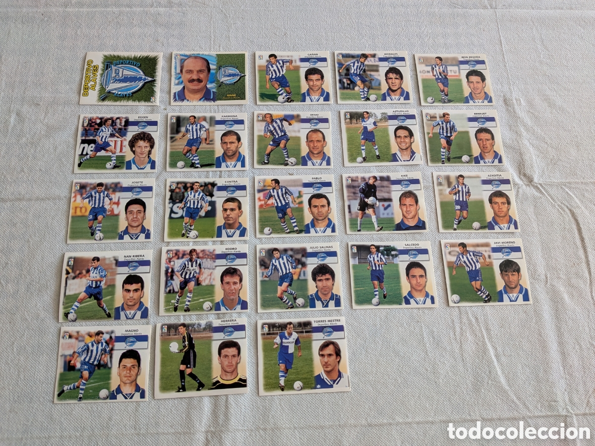 Figurine di Calcio: LOTE 23 CROMOS DIFERENTES ALAVES LIGA 1999 2000 99 00 COLECCIONES ESTE SIN PEGAR. EXCELENTE ESTADO