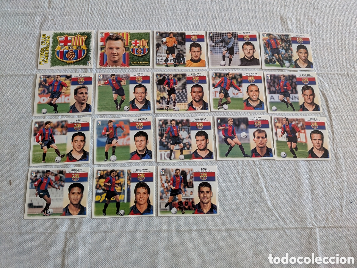 Cromos de f&uacute;tbol: LOTE 18 CROMOS DIFERENTES BARCELONA LIGA 1999 2000 99 00 COLECCIONES ESTE SIN PEGAR. EXCELENTE EST.