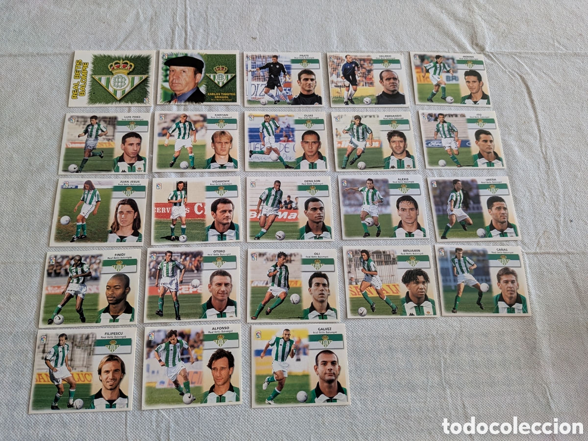 Cromos de Futebol: LOTE 23 CROMOS DIFERENTES BETIS LIGA 1999 2000 99 00 COLECCIONES ESTE SIN PEGAR. EXCELENTE ESTADO