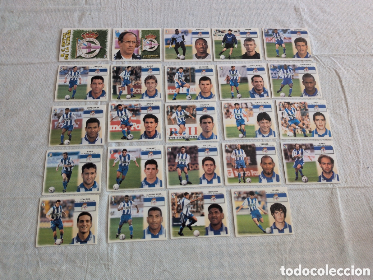 Cromos de Futebol: LOTE 24 CROMOS DIFERENTES CORU&Ntilde;A LIGA 1999 2000 99 00 COLECCIONES ESTE SIN PEGAR. EXCELENTE ESTADO