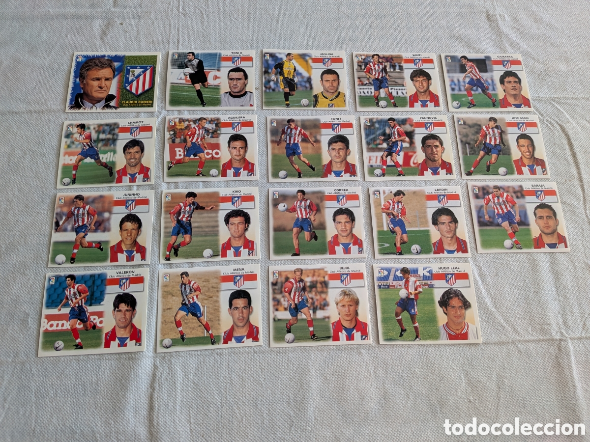 Figurine di Calcio: LOTE 19 CROMOS DIFERENTES ATL.MADRID LIGA 1999 2000 99 00 COLECCIONES ESTE SIN PEGAR.EXCELENTE EST.