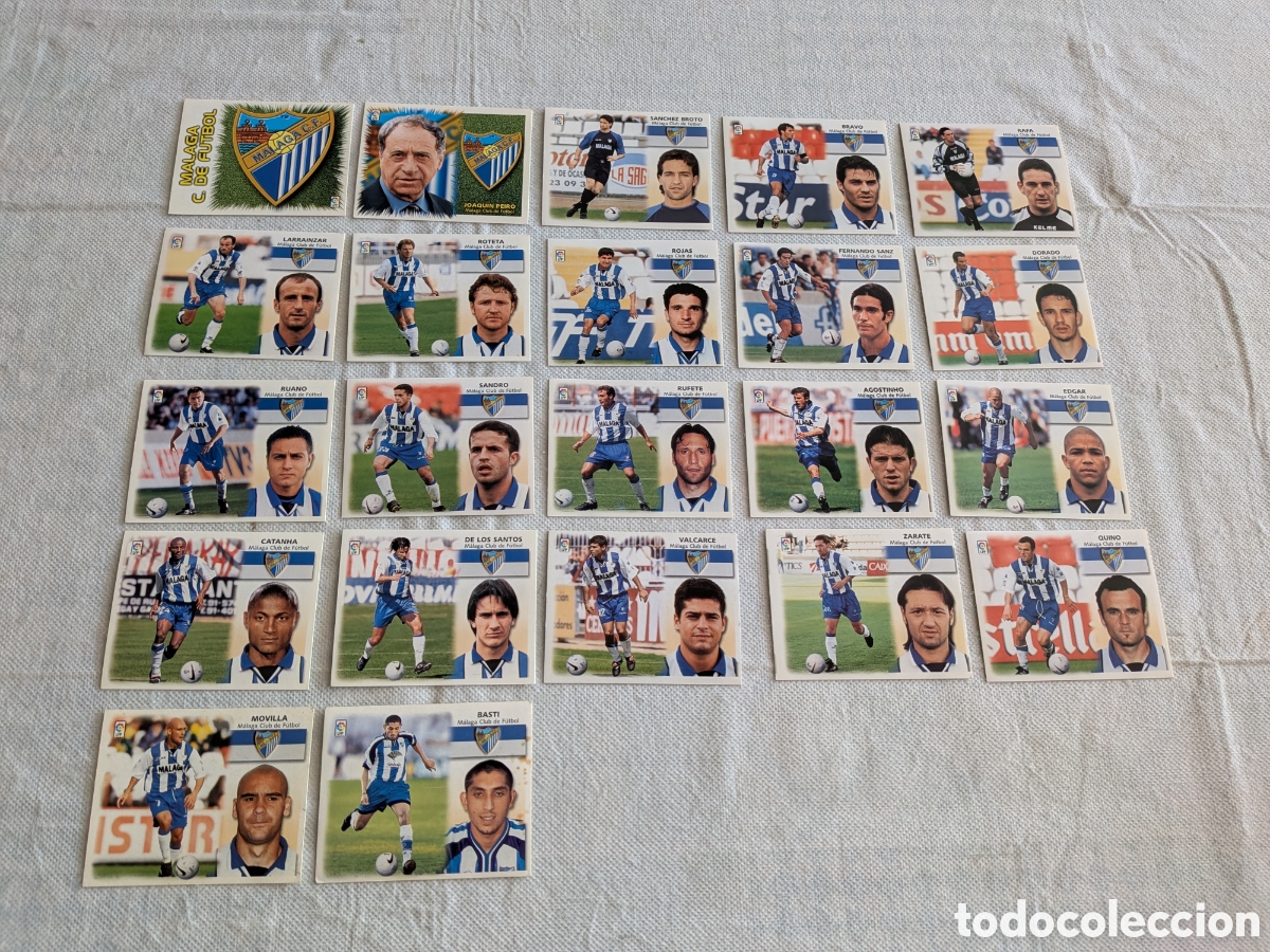 Football Stickers: LOTE 22 CROMOS DIFERENTES M&Aacute;LAGA LIGA 1999 2000 99 00 COLECCIONES ESTE SIN PEGAR. EXCELENTE ESTADO