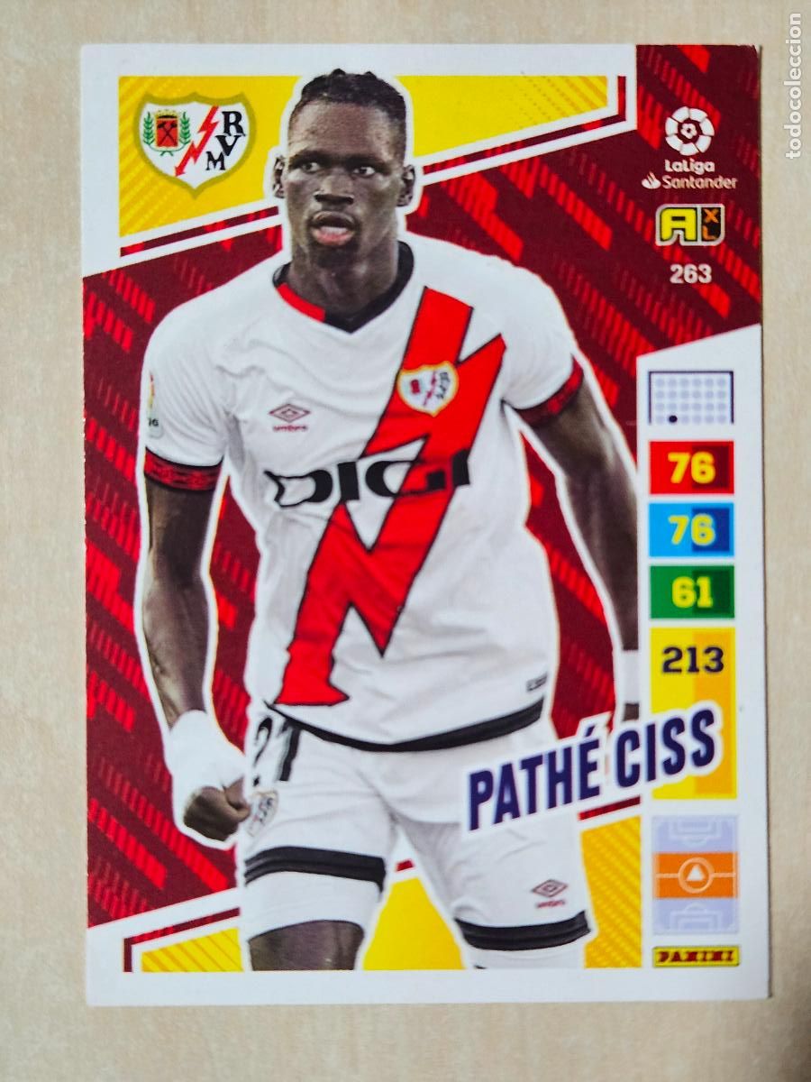 Cromos de f&uacute;tbol: FICHA N&ordm; 263 PATHE CISS - ADRENALYN 22 23 - PANINI 2022 - 23 - CROMO - RAYO VALLECANO