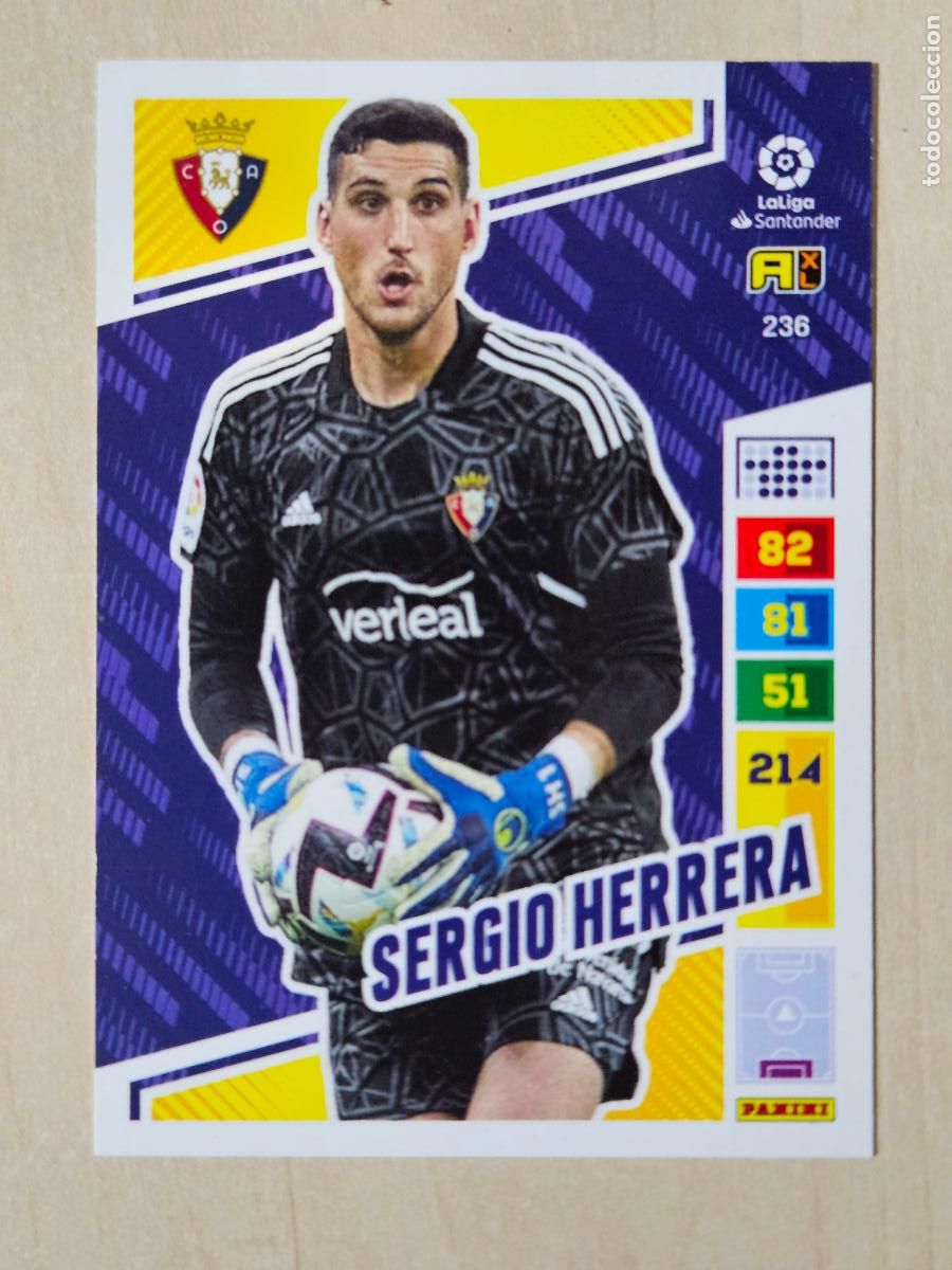 Cromos de f&uacute;tbol: FICHA N&ordm; 236 SERGIO HERRERA - ADRENALYN 22 23 - PANINI 2022 - 23 - CROMO - OSASUNA
