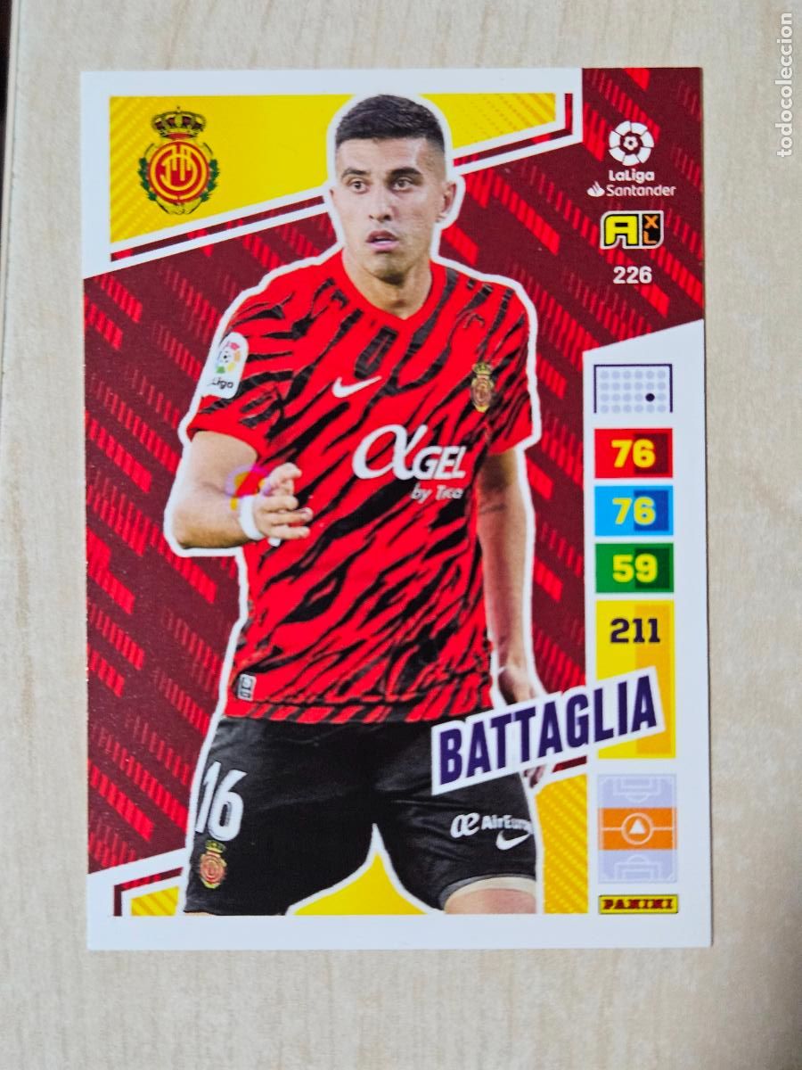 Cromos de f&uacute;tbol: FICHA N&ordm; 226 BATTAGLIA - ADRENALYN 22 23 - PANINI 2022 - 23 - CROMO - MALLORCA
