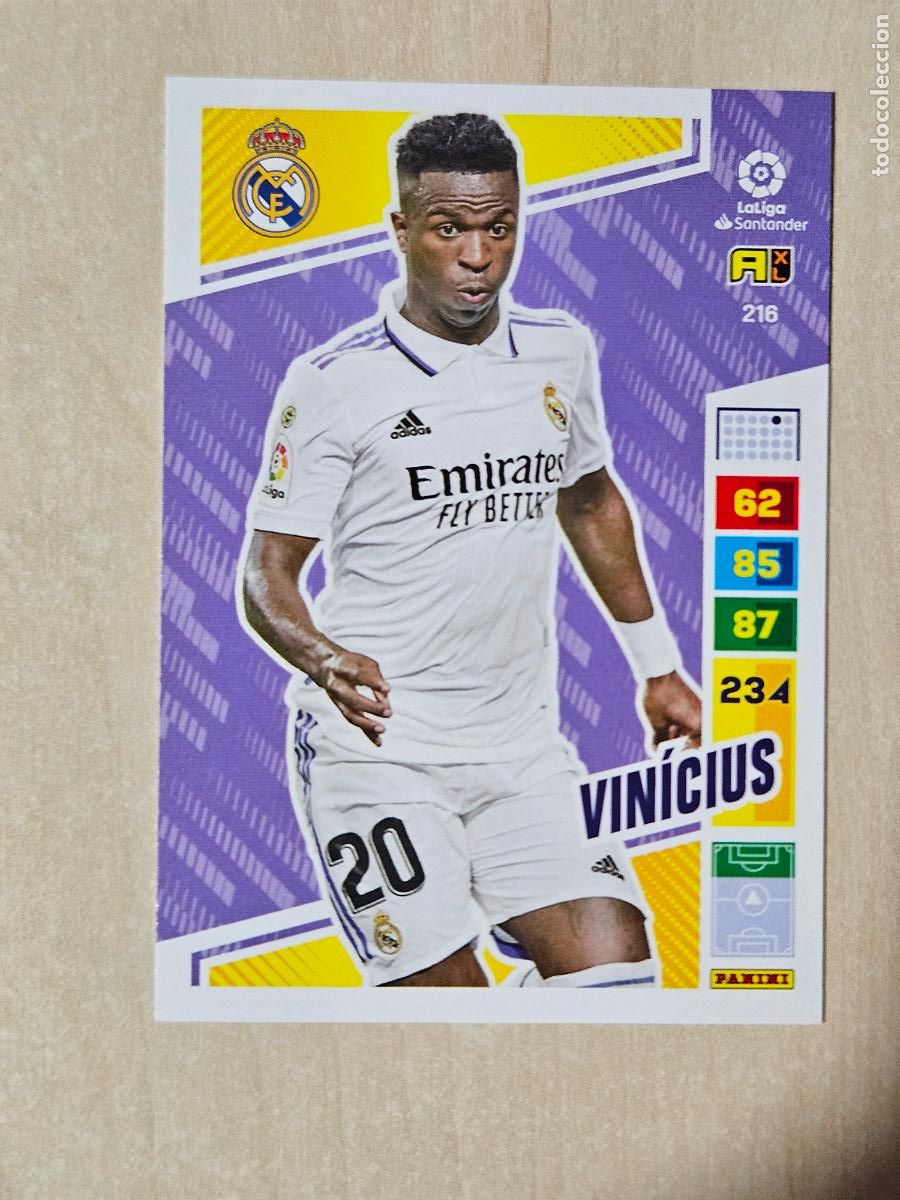 Cromos de f&uacute;tbol: FICHA N&ordm; 216 VINICIUS - ADRENALYN 22 23 - PANINI 2022 - 23 - CROMO - REAL MADRID
