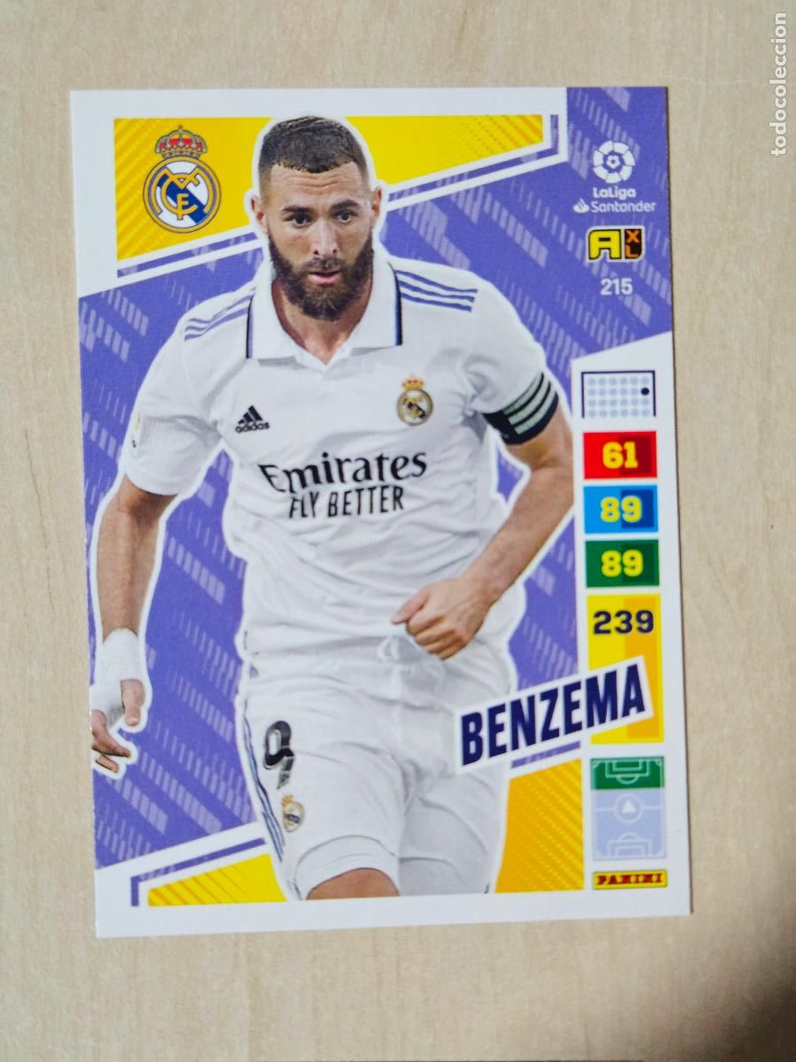Cromos de f&uacute;tbol: FICHA N&ordm; 215 BENZEMA - ADRENALYN 22 23 - PANINI 2022 - 23 - CROMO - REAL MADRID
