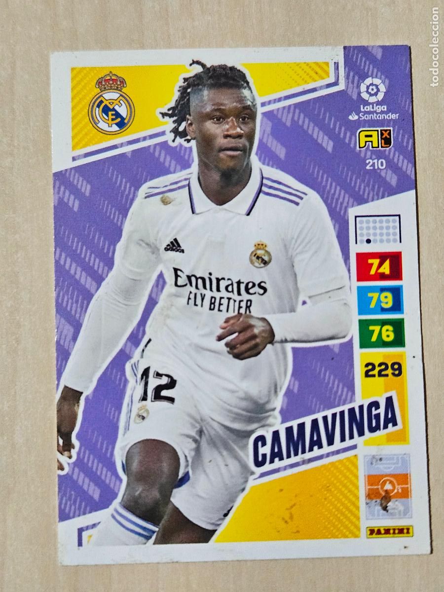 Cromos de f&uacute;tbol: FICHA N&ordm; 210 CAMAVINGA - ADRENALYN 22 23 - PANINI 2022 - 23 - CROMO - REAL MADRID