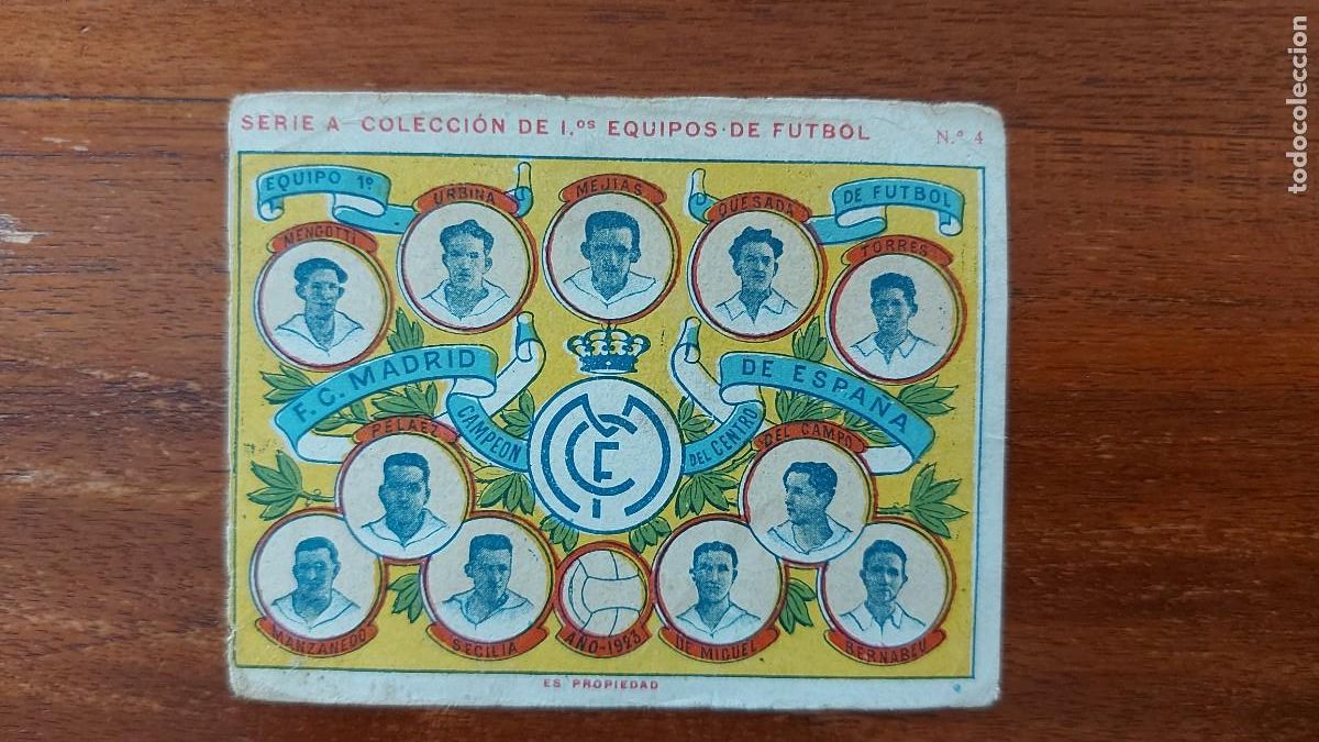 Football Stickers: REAL MADRID CON SANTIAGO BERNABEU - PRIMEROS EQUIPOS DE FUTBOL - CAMPEON CENTRO DE ESPA&Ntilde;A 1923