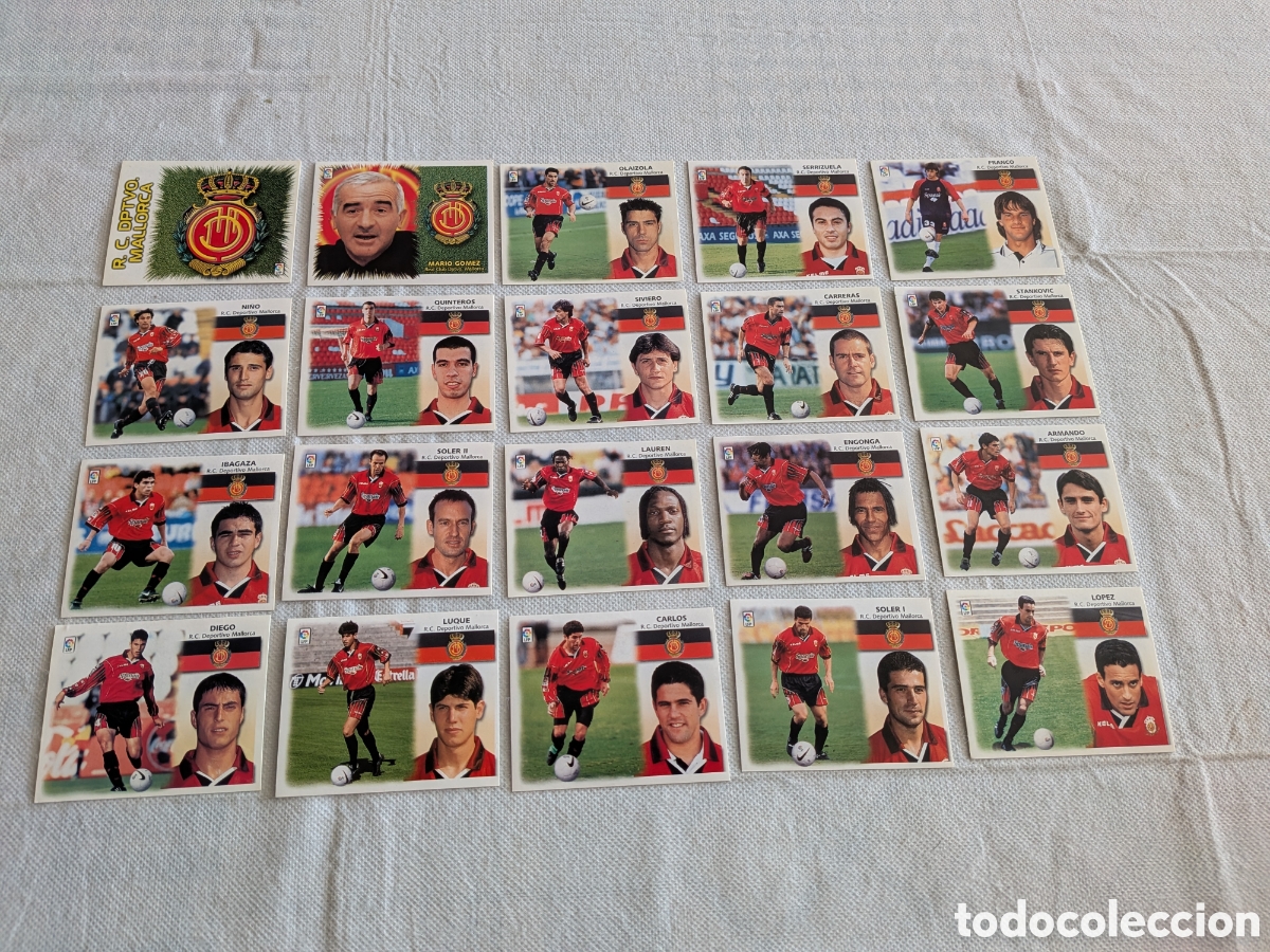 Figurine di Calcio: LOTE 20 CROMOS DIFERENTES MALLORCA LIGA 1999 2000 99 00 COLECCIONES ESTE SIN PEGAR.EXCELENTE ESTADO
