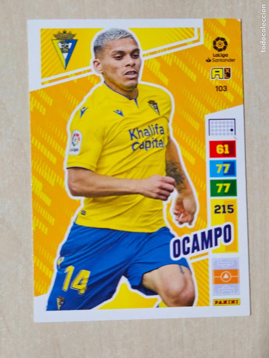 Cromos de f&uacute;tbol: FICHA N&ordm; 103 OCAMPO - ADRENALYN 22 23 - PANINI 2022 - 23 - CROMO - CADIZ