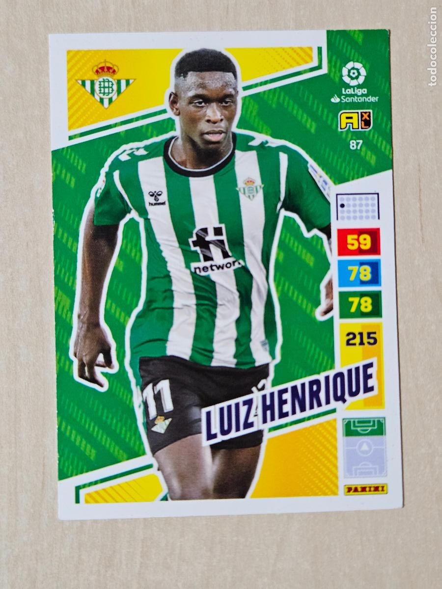Cromos de Futebol: FICHA N&ordm; 87 LUIZ HENRIQUE - ADRENALYN 22 23 - PANINI 2022 - 23 - CROMO - REAL BETIS
