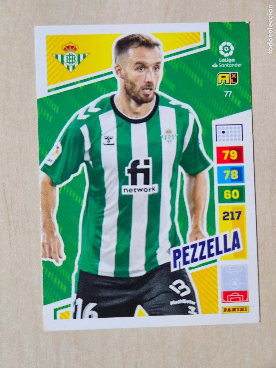 Cromos de f&uacute;tbol: FICHA N&ordm; 77 PEZZELLA - ADRENALYN 22 23 - PANINI 2022 - 23 - CROMO - REAL BETIS