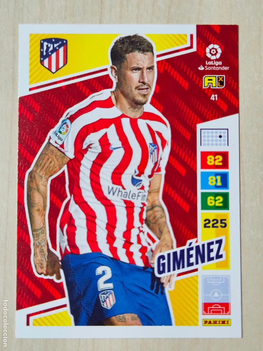 Cromos de f&uacute;tbol: FICHA N&ordm; 41 GIMENEZ - ADRENALYN 22 23 - PANINI 2022 - 23 - CROMO - ATLETICO DE MADRID