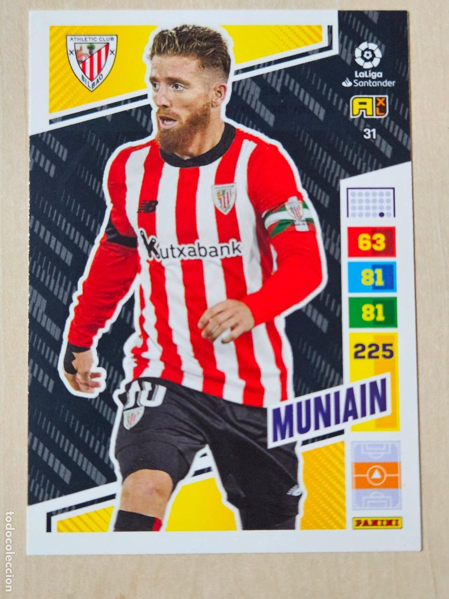 Cromos de f&uacute;tbol: FICHA N&ordm; 31 MUNIAIN - ADRENALYN 22 23 - PANINI 2022 - 23 - CROMO - ATHLETIC DE BILBAO