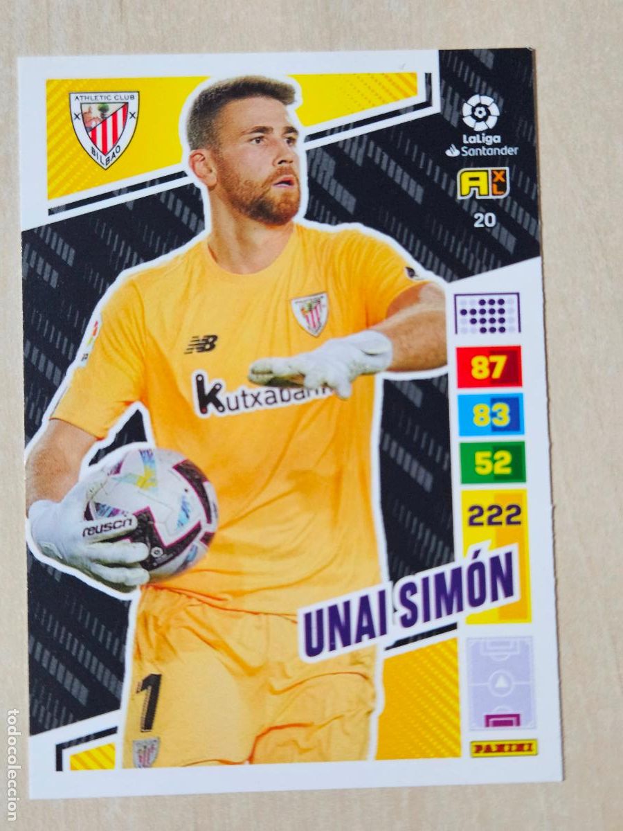 Cromos de f&uacute;tbol: FICHA N&ordm; 20 UNAI SIMON - ADRENALYN 22 23 - PANINI 2022 - 23 - CROMO - ATHLETIC DE BILBAO