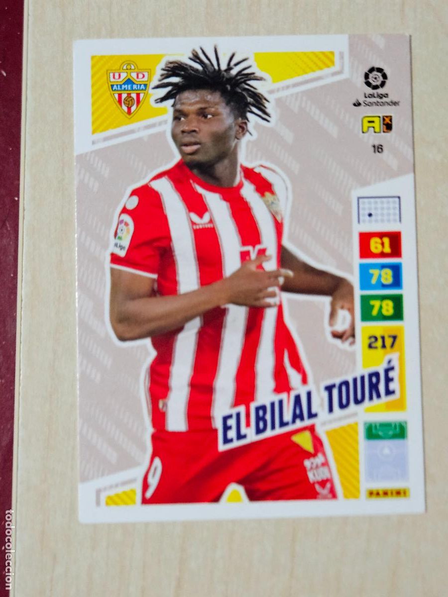 Cromos de f&uacute;tbol: FICHA N&ordm; 16 EL BILAL TOURE - ADRENALYN 22 23 - PANINI 2022 - 23 - CROMO - ALMERIA
