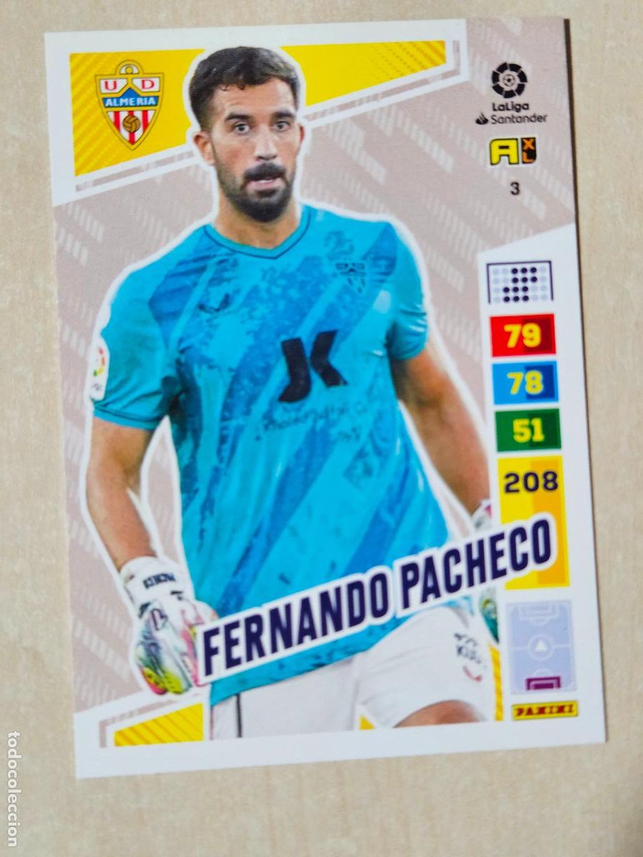 Cromos de f&uacute;tbol: FICHA N&ordm; 3 FERNANDO PACHECO - ADRENALYN 22 23 - PANINI 2022 - 23 - CROMO - ALMERIA