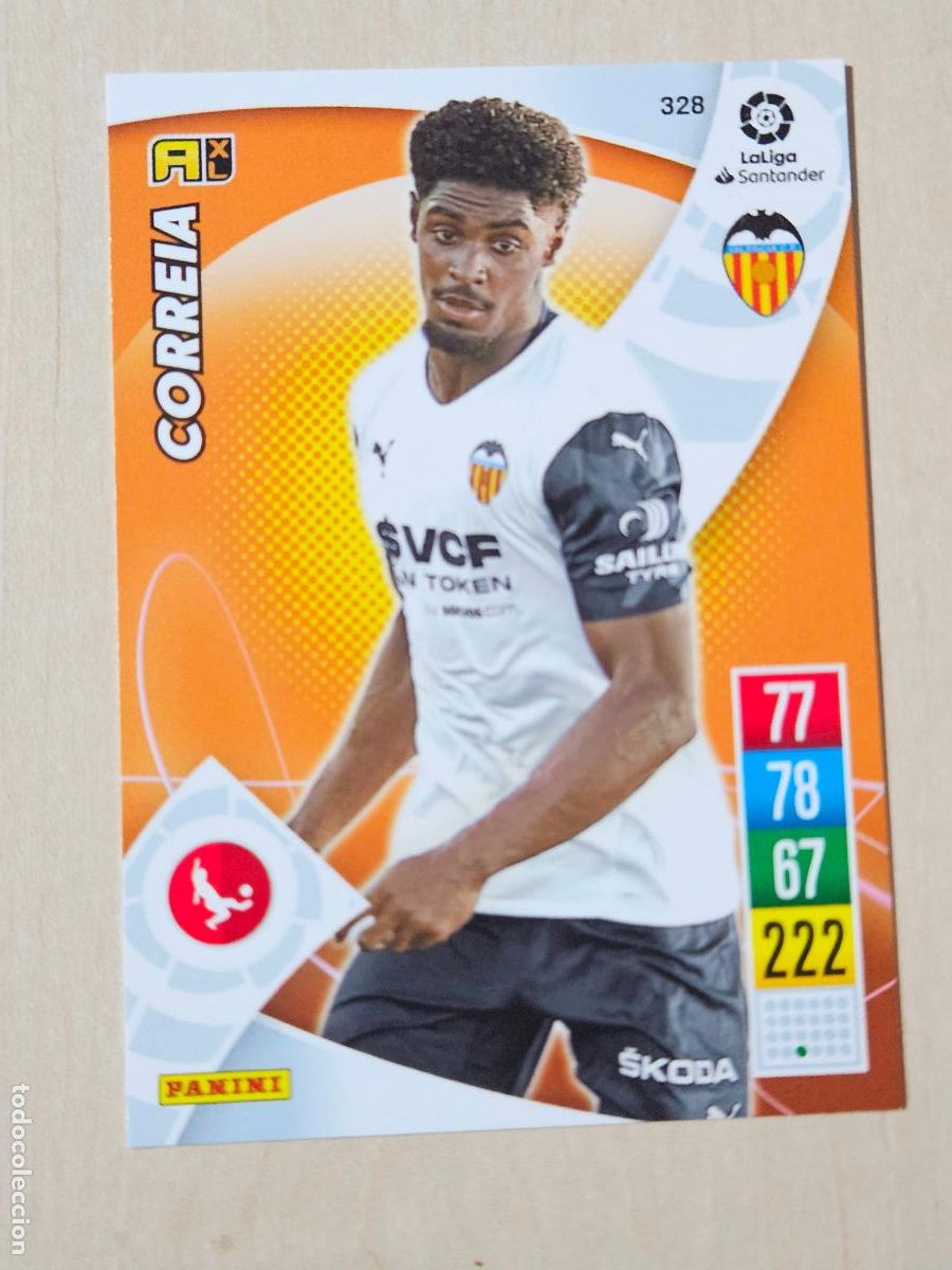 Cromos de f&uacute;tbol: FICHA N&ordm; 328 CORREIA - ADRENALYN 21 22 - PANINI 2021 - 22 - CROMO - VALENCIA