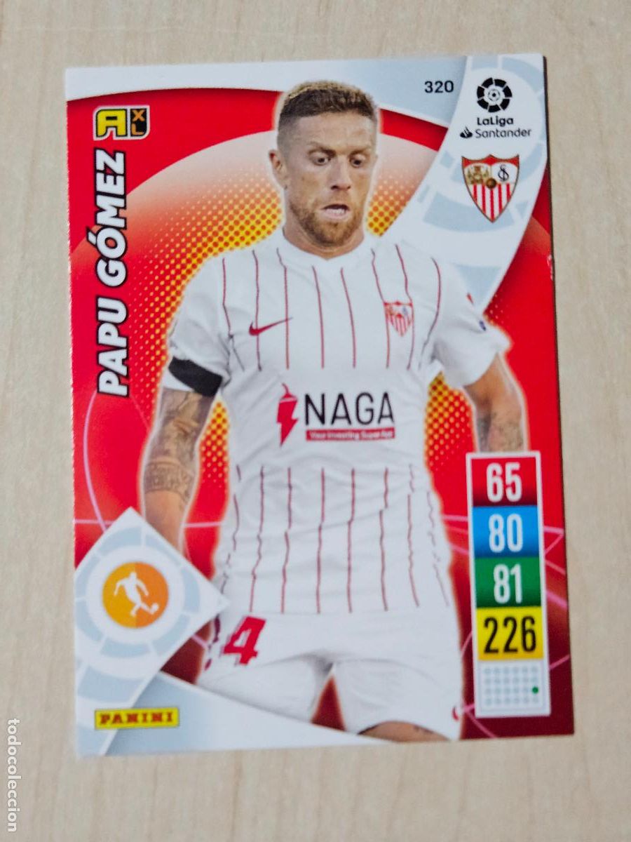 Cromos de f&uacute;tbol: FICHA N&ordm; 320 PAPU GOMEZ - ADRENALYN 21 22 - PANINI 2021 - 22 - CROMO - SEVILLA