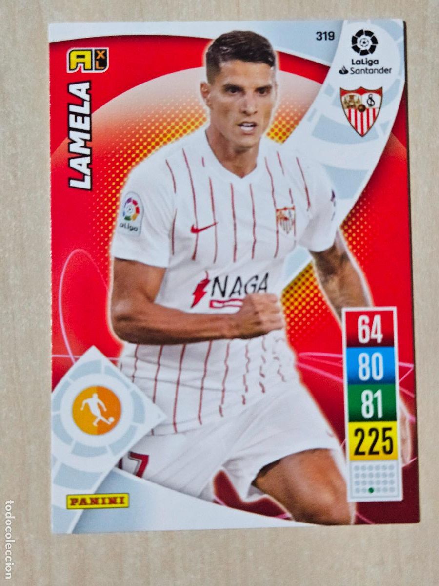 Cromos de f&uacute;tbol: FICHA N&ordm; 319 LAMELA - ADRENALYN 21 22 - PANINI 2021 - 22 - CROMO - SEVILLA
