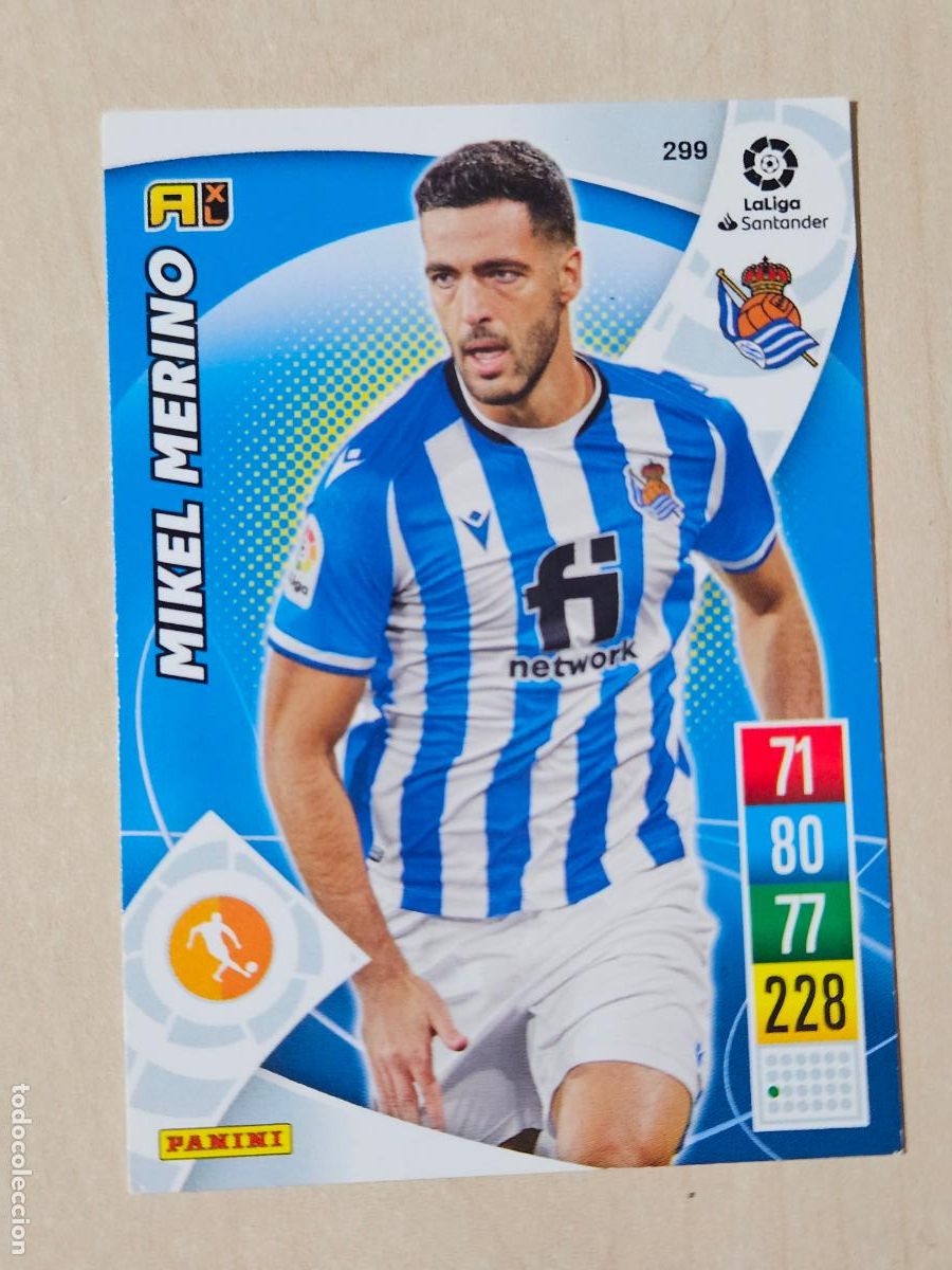 Cromos de f&uacute;tbol: FICHA N&ordm; 299 MIKEL MERINO - ADRENALYN 21 22 - PANINI 2021 - 22 - CROMO - REAL SOCIEDAD