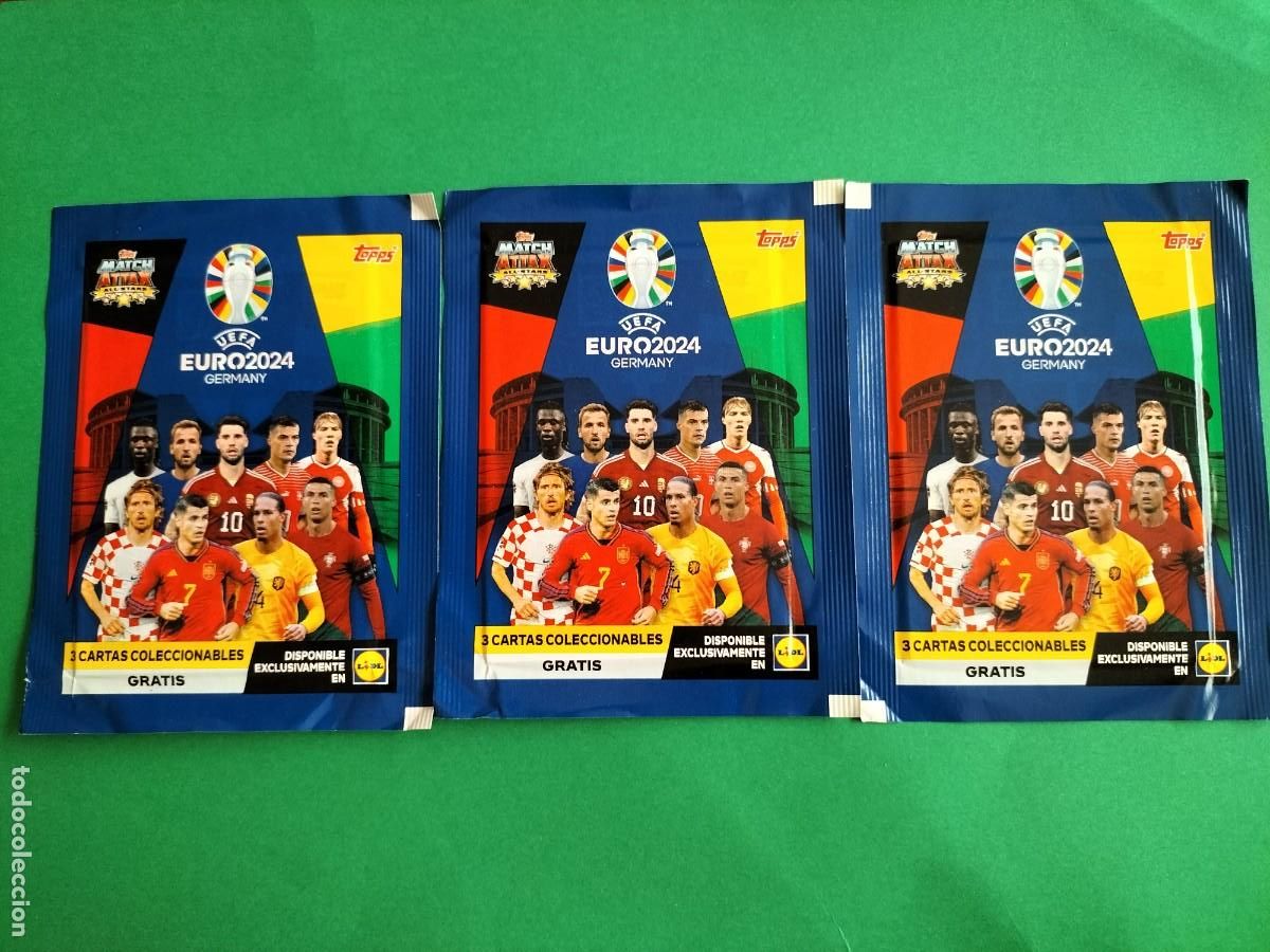 Cromos de Futebol: (TOPPS) LOTE DE 3 SOBRES LIDL UEFA EURO2024 EXCLUSIVOS LIDL