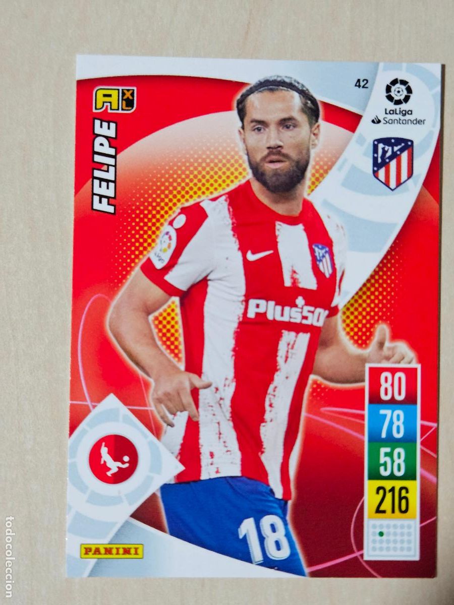 Cromos de f&uacute;tbol: FICHA N&ordm; 42 FELIPE - ADRENALYN 21 22 - PANINI 2021 - 22 - CROMO - ATLETICO DE MADRID