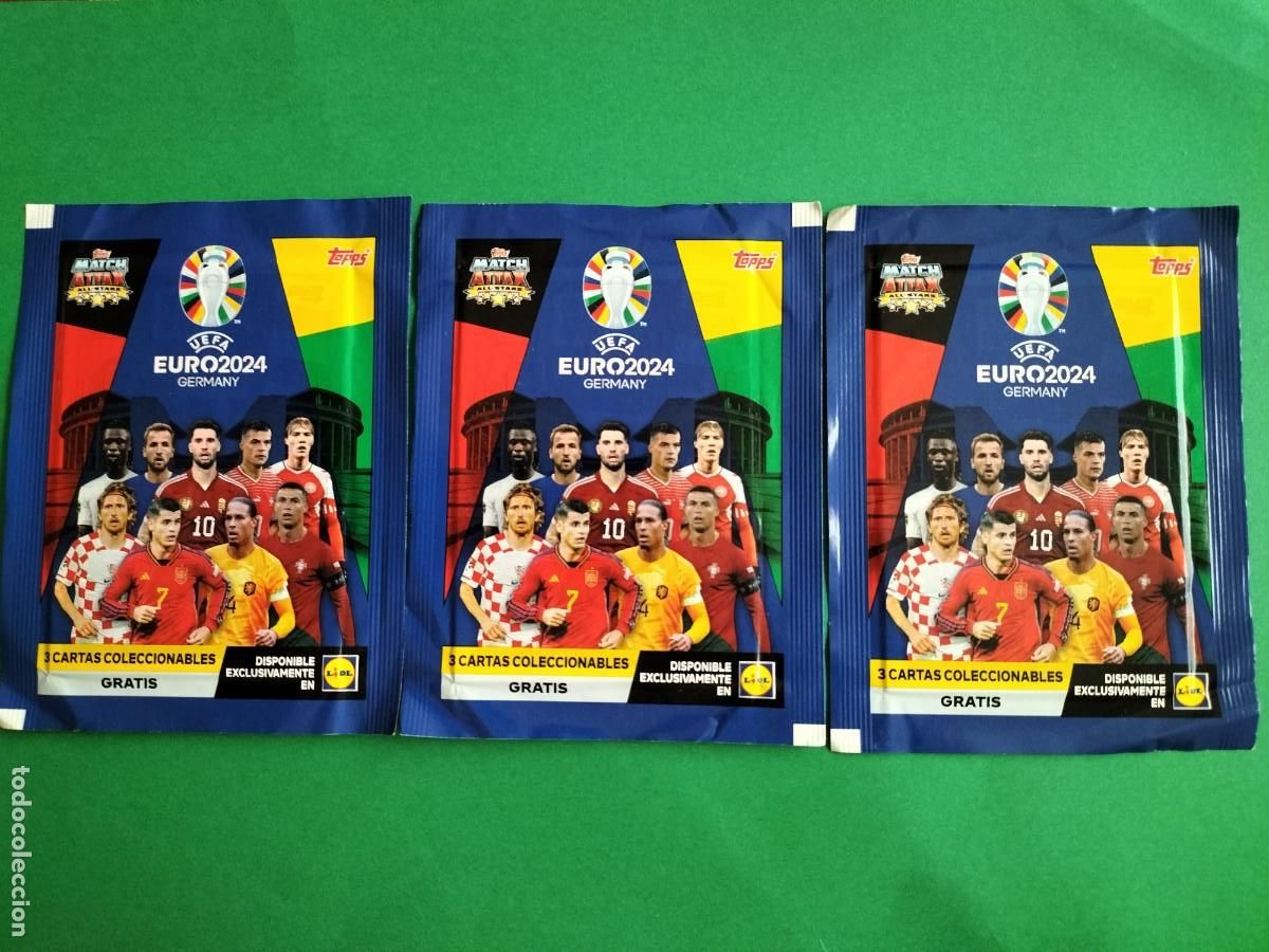 Cromos de Futebol: (TOPPS) LOTE DE 3 SOBRES LIDL UEFA EURO2024 EXCLUSIVOS LIDL