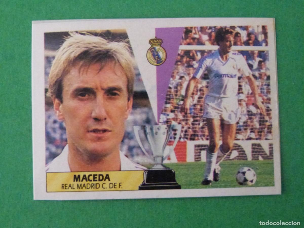 Figurine di Calcio: CROMO FUTBOL MACEDA REAL MADRID C.F. RECORTADO LIGA ESTE 1987-1988/87-88