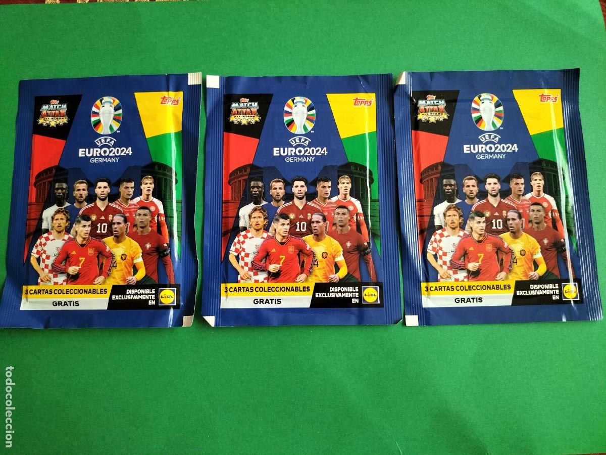 Cromos de Futebol: (TOPPS) LOTE DE 3 SOBRES LIDL UEFA EURO2024 EXCLUSIVOS LIDL
