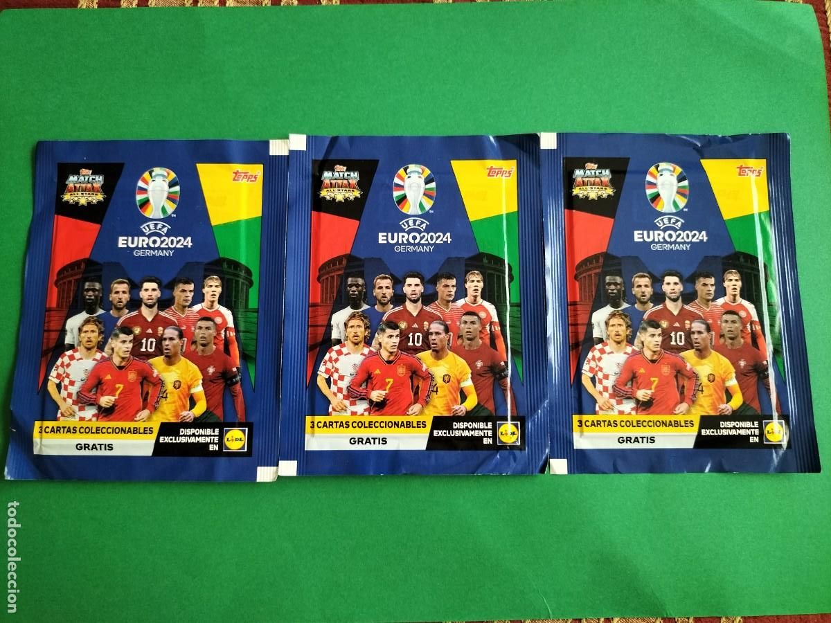 Cromos de Futebol: (TOPPS) LOTE DE 3 SOBRES LIDL UEFA EURO2024 EXCLUSIVOS LIDL