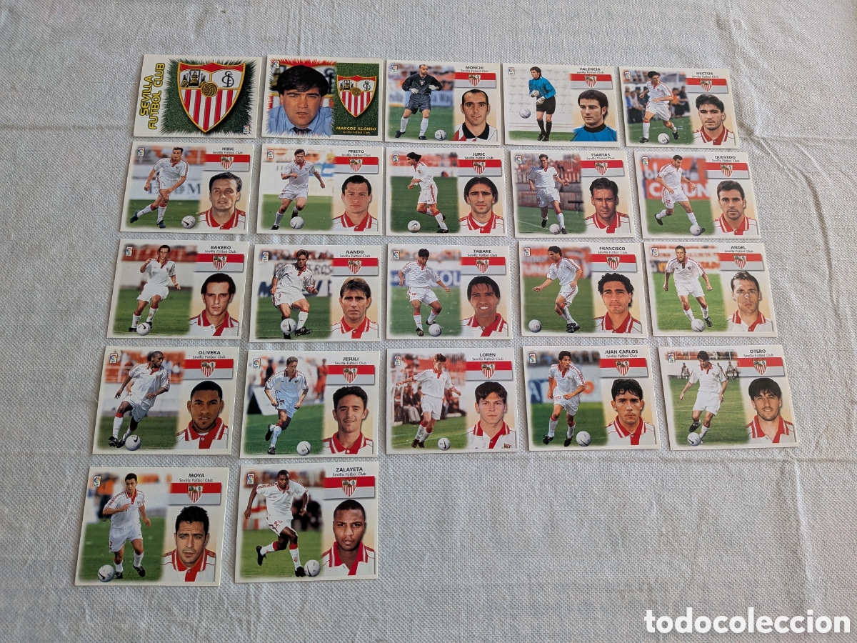 Cromos de f&uacute;tbol: LOTE 22 CROMOS DIFERENTES SEVILLA LIGA 1999 2000 99 00 COLECCIONES ESTE SIN PEGAR.EXCELENTE ESTADO