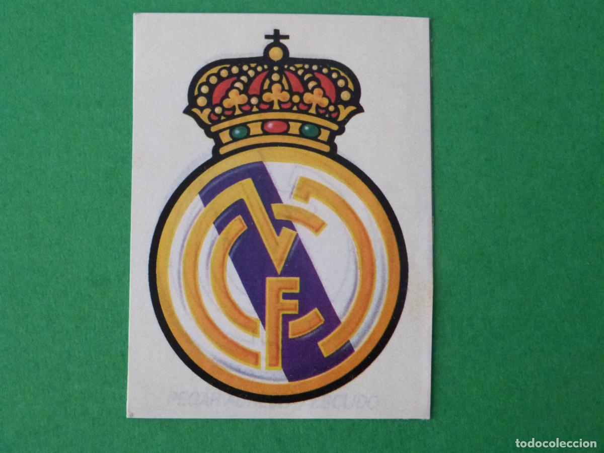 Cromos de f&uacute;tbol: CROMO FUTBOL ESCUDO REAL MADRID C.F. RECORTADO LIGA ESTE 1987-1988/87-88
