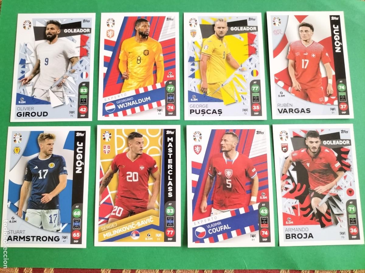 Cromos de f&uacute;tbol: (TOPPS) LOTE DE 8 CROMOS LIDL UEFA EURO2024 EXCLUSIVOS LIDL